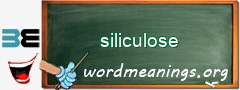 WordMeaning blackboard for siliculose